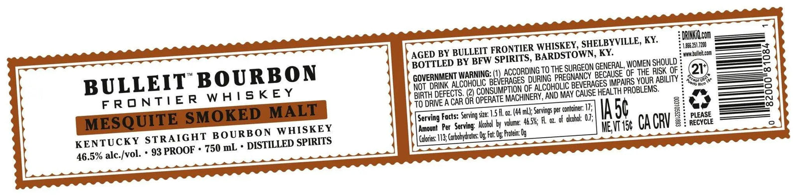 Bulleit Bourbon Mesquite Smoked Malt Kentucky Straight Bourbon Whiskey - Main Street Liquor