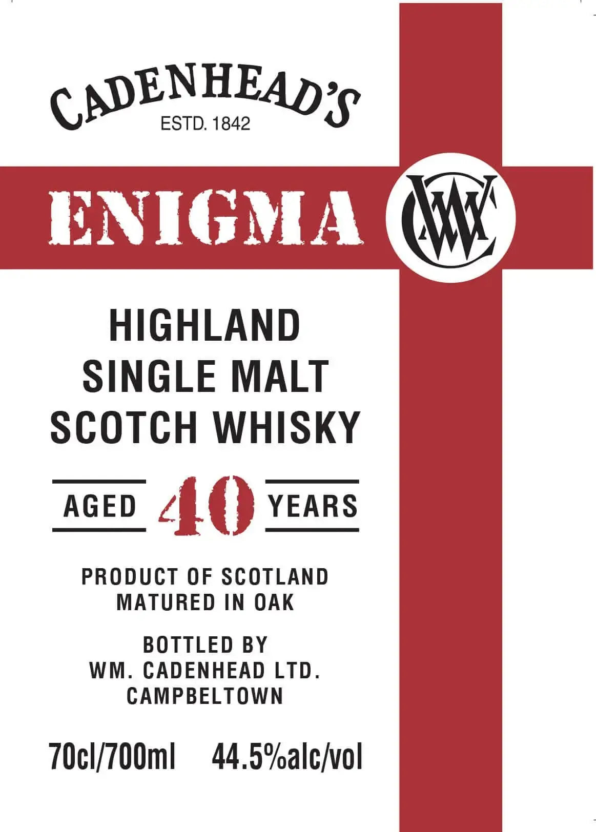 Cadenhead's Enigma 40 Year Old Highland Single Malt Scotch 700mL - Main Street Liquor
