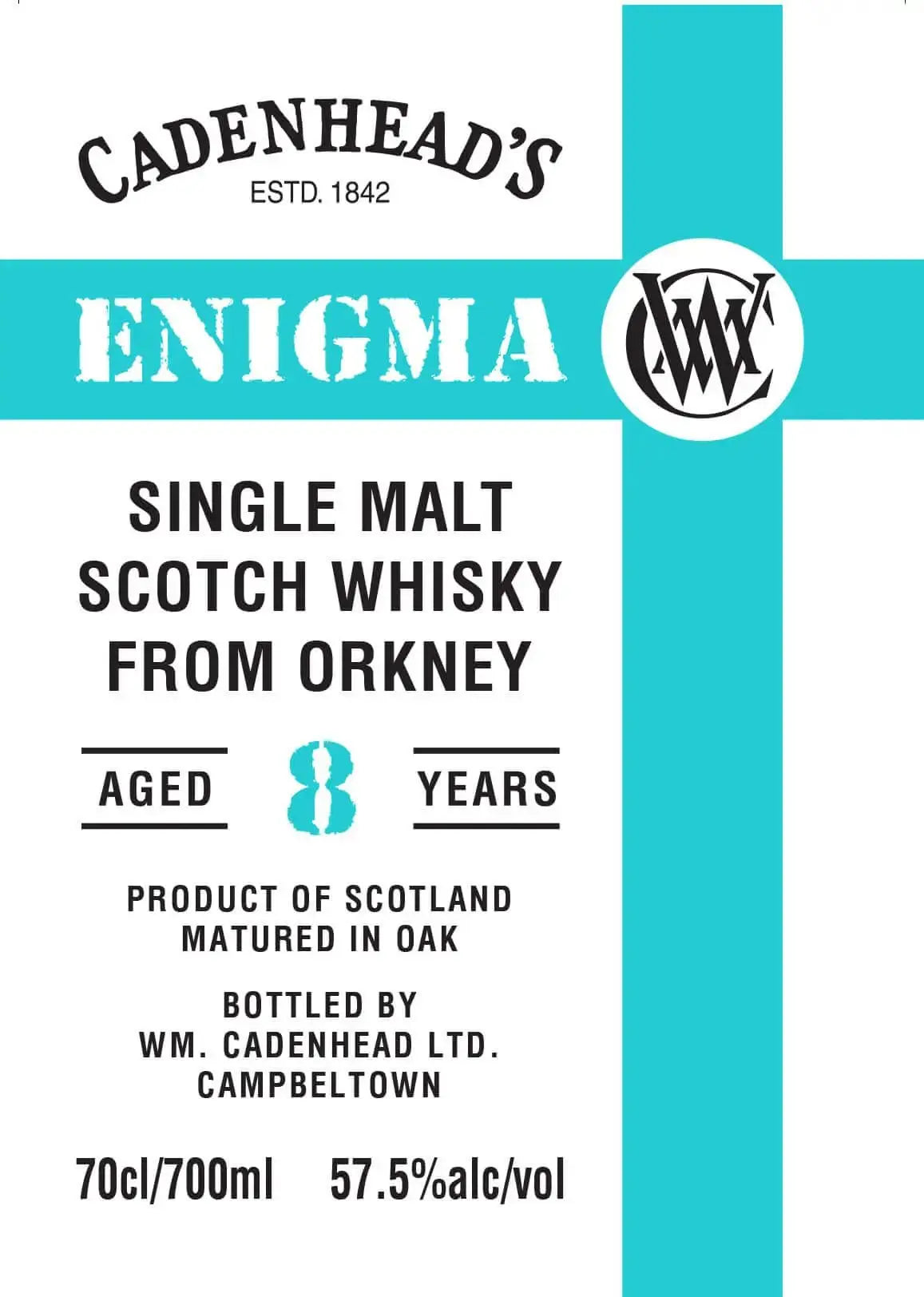 Cadenhead's Enigma 8 Year Old Orkney Single Malt Scotch Whisky 700ml - Main Street Liquor