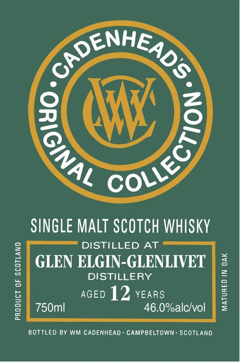Cadenhead’s Glen Elgin - Glenlivet 12 Year Old Single Malt Scotch Whisky - Main Street Liquor