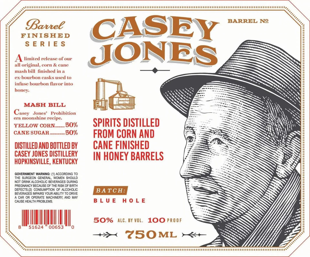 Casey Jones Barrel Finished Corn &amp; Cane Spirits Blue Hole Batch - Main Street Liquor