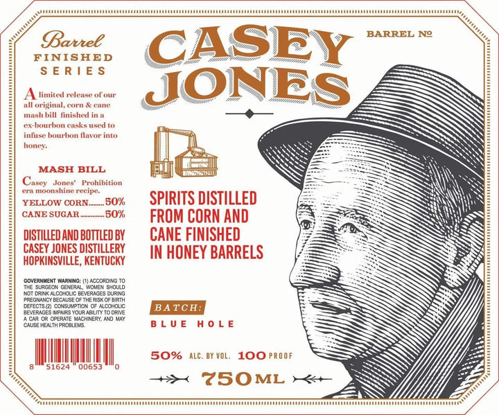 Casey Jones Barrel Finished Corn &amp; Cane Spirits Blue Hole Batch - Main Street Liquor