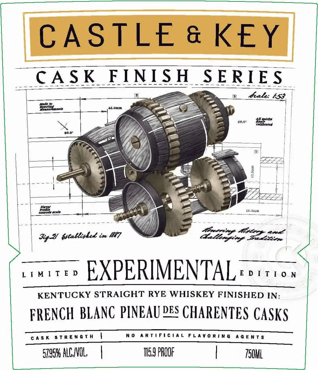 Castle &amp; Key Cask Finish Series French Blanc Pineau des Charentes Cask Rye Experimental Edition - Main Street Liquor
