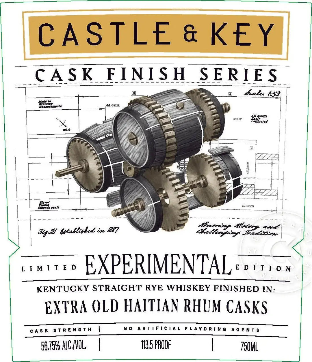 Castle &amp; Key Experimental Rye Extra Old Haitian Rhum Cask Finish - Main Street Liquor