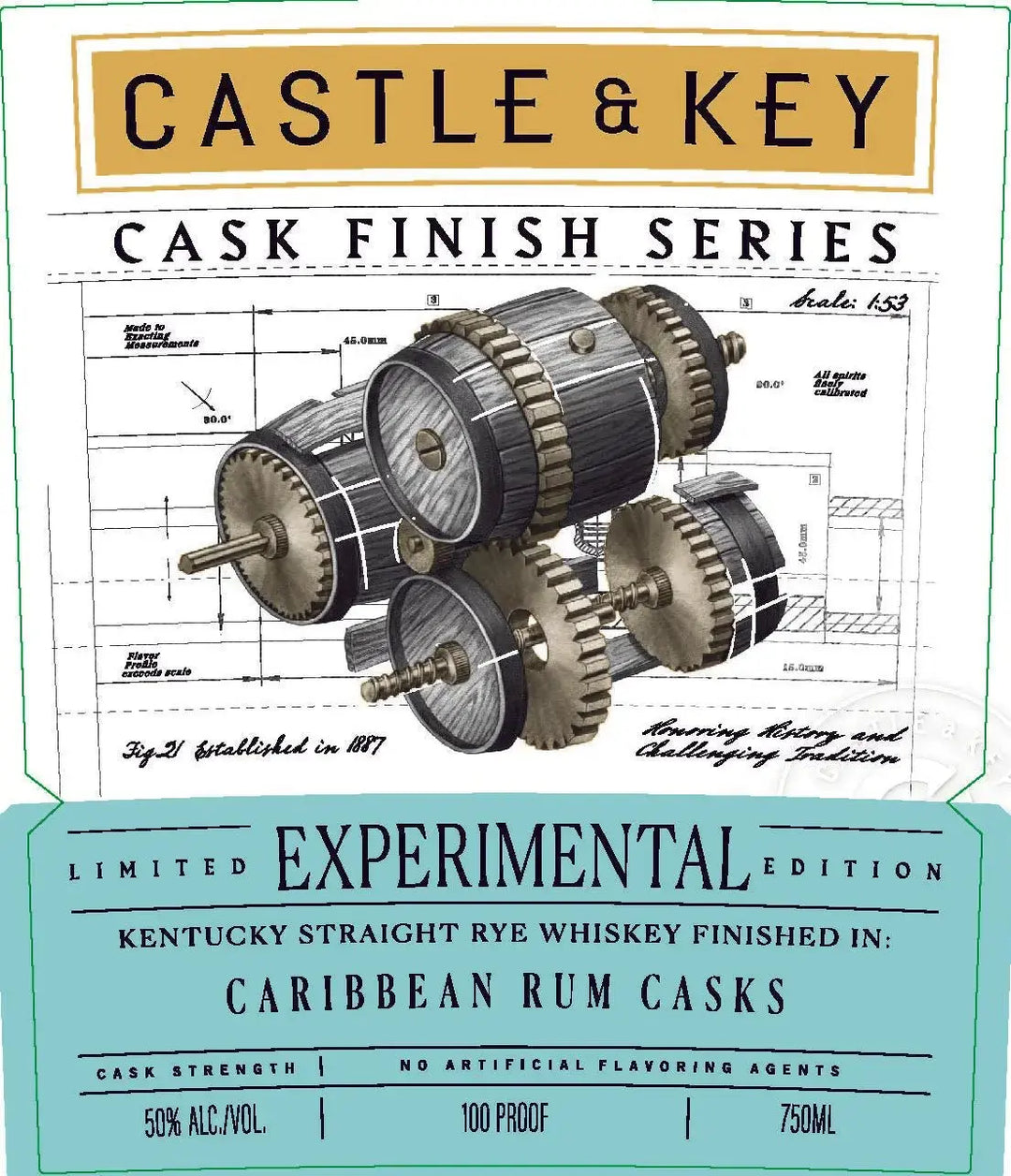 Castle &amp; Key Experimental Rye Whiskey Caribbean Rum Cask Finish 750ml - Main Street Liquor