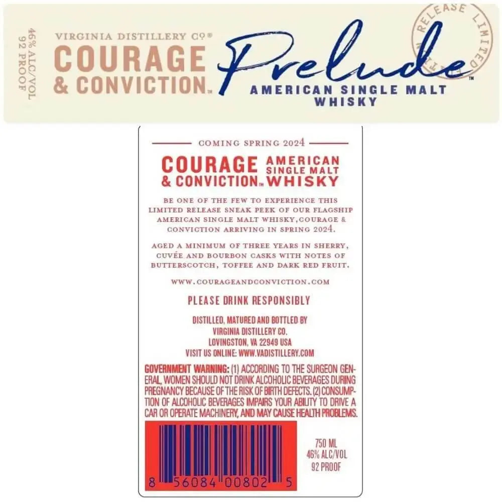 Courage &amp; Conviction Prelude American Single Malt - Main Street Liquor