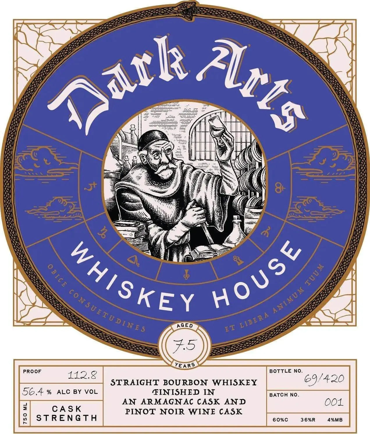 Dark Arts Whiskey House Straight Bourbon Whiskey – 7.5 - Year, Cask Strength - Main Street Liquor