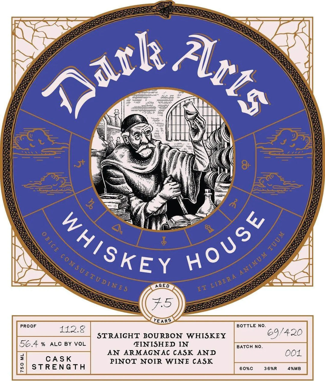 Dark Arts Whiskey House Straight Bourbon Whiskey – 7.5 - Year, Cask Strength - Main Street Liquor