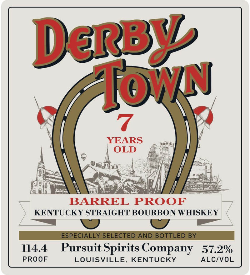 Load image into Gallery viewer, Derby Town 7 - Year - Old Barrel Proof Kentucky Straight Bourbon Whiskey 375ml - Main Street Liquor
