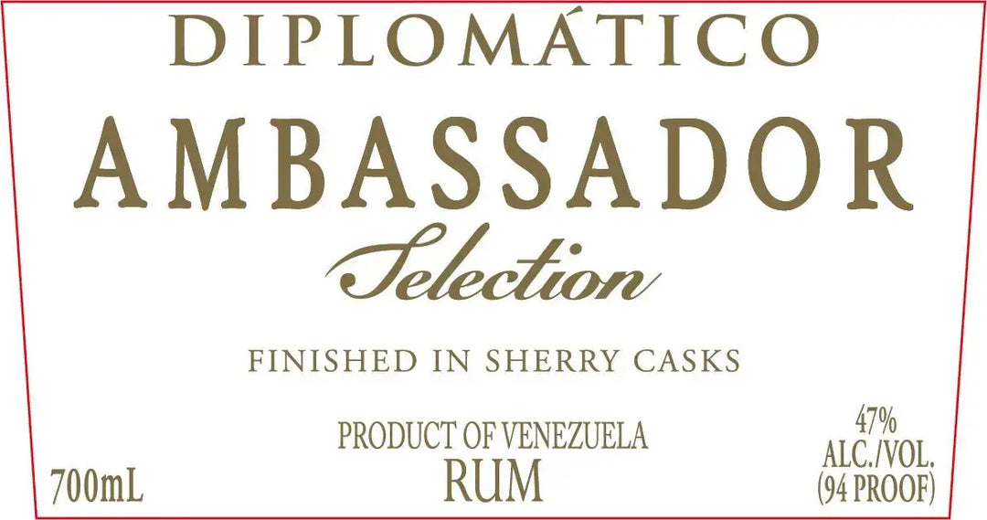 Diplomatico Ambassador Selection Rum Finished in Sherry Casks Venezuelan Rum 700mL - Main Street Liquor