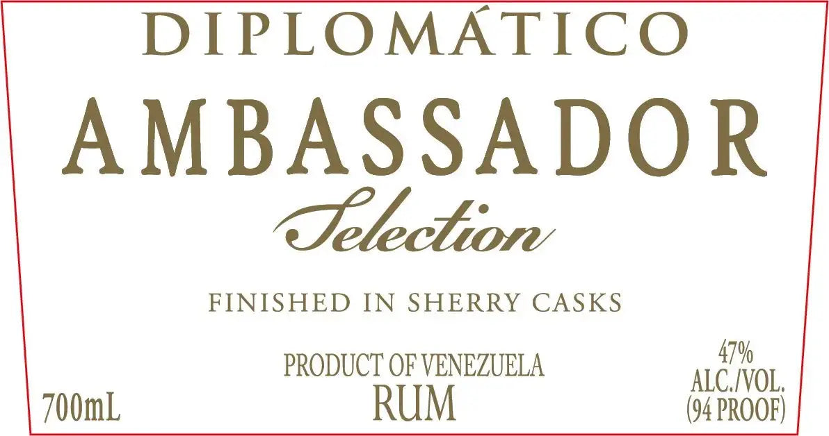 Diplomatico Ambassador Selection Rum Finished in Sherry Casks Venezuelan Rum 700mL - Main Street Liquor