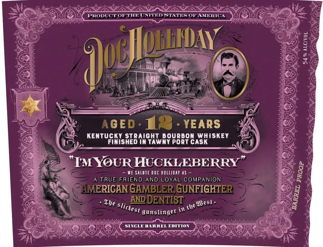 Doc Holliday Aged 12 Years Kentucky Straight Bourbon Whiskey Finished in Tawny Port Cask Single Barrel - Main Street Liquor