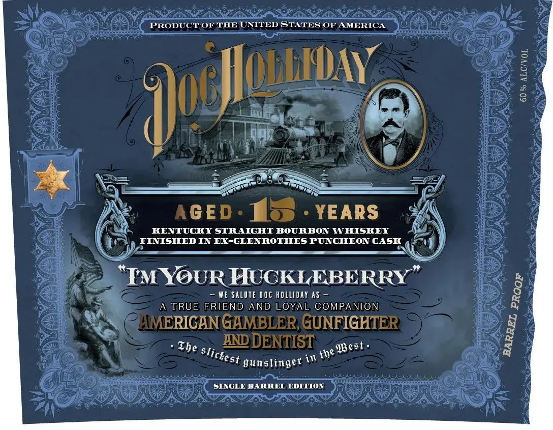 Doc Holliday Aged 15 Years Kentucky Straight Bourbon Whiskey Finished in Ex - Glenrothes Puncheon Cask Single Barrel - Main Street Liquor