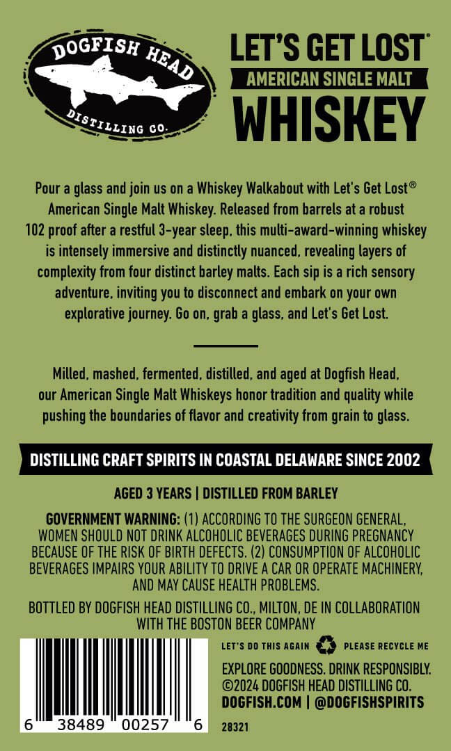 Load image into Gallery viewer, Dogfish Head Let&#39;s Get Lost American Single Malt Whiskey - Main Street Liquor
