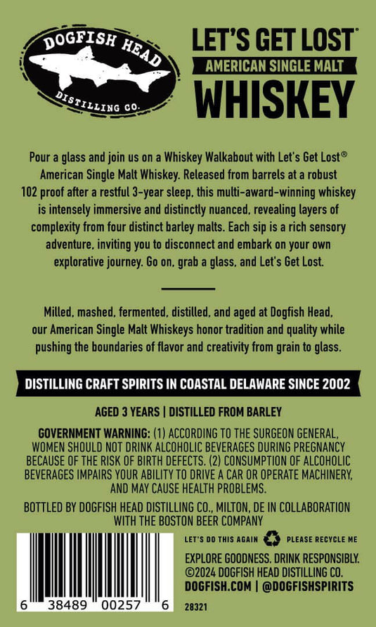 Dogfish Head Let's Get Lost American Single Malt Whiskey - Main Street Liquor