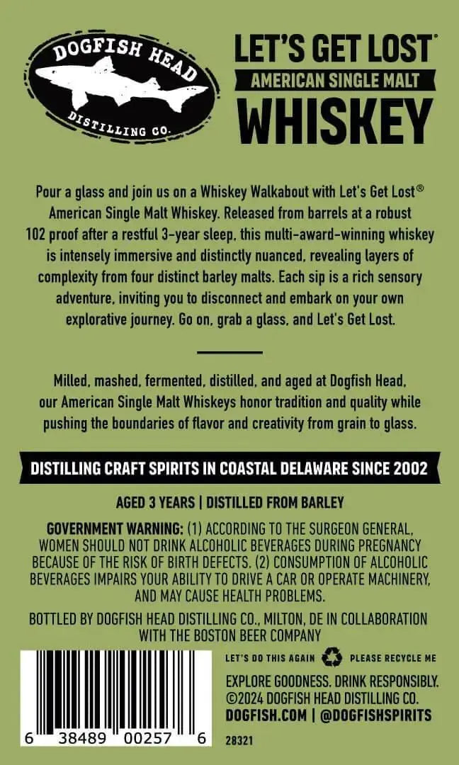 Dogfish Head Let's Get Lost American Single Malt Whiskey - Main Street Liquor