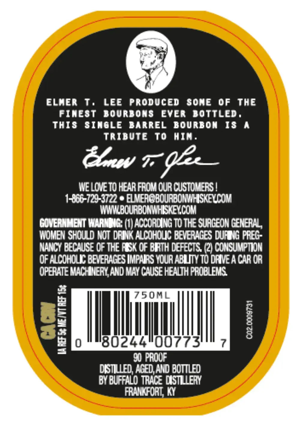 Elmer T. Lee Single Barrel Kentucky Straight Bourbon Whiskey - Main Street Liquor