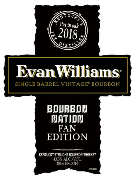 Evan Williams Single Barrel Vintage 2018 Bourbon Nation Fan Edition - Main Street Liquor