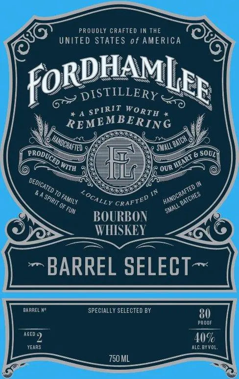 Fordham Lee Distillery Barrel Select Bourbon Whiskey 2 Years Aged - Main Street Liquor