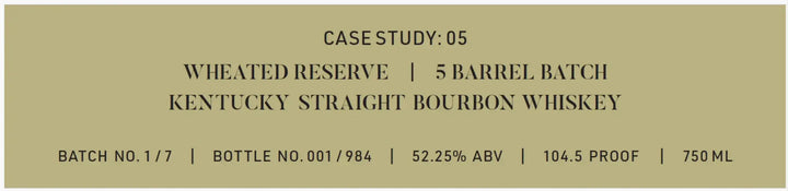 Frank August Case Study: 05 Wheated Reserve Bourbon - Main Street Liquor