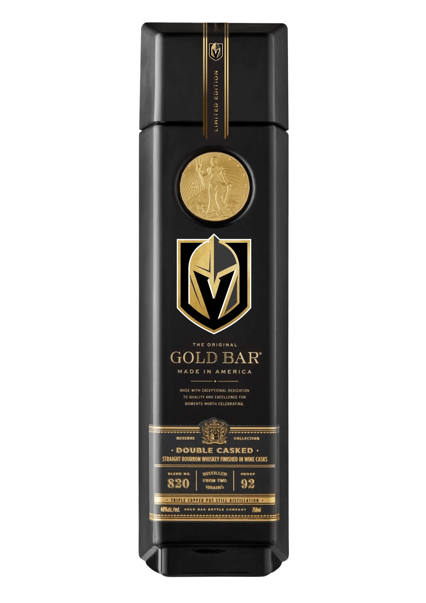 Gold Bar Vegas Golden Knights Black Double Cask Bourbon - Main Street Liquor