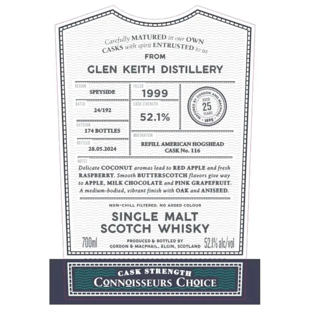 Gordon &amp; Macphail 1999 Glen Keith 25 Year Old - Main Street Liquor