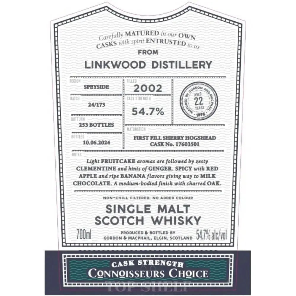 Gordon &amp; MacPhail 2002 Linkwood 22 Year Old Connoisseurs Choice - Main Street Liquor