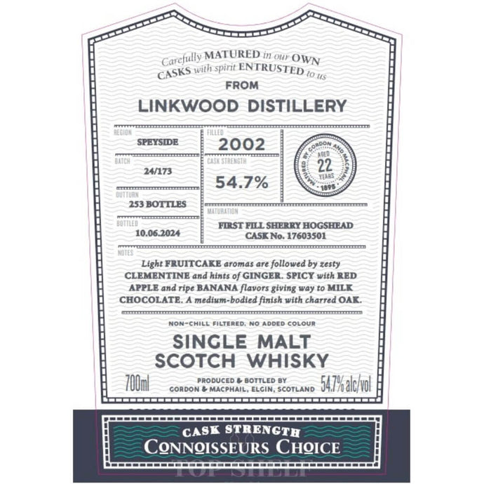 Gordon & MacPhail 2002 Linkwood 22 Year Old Connoisseurs Choice - Main Street Liquor