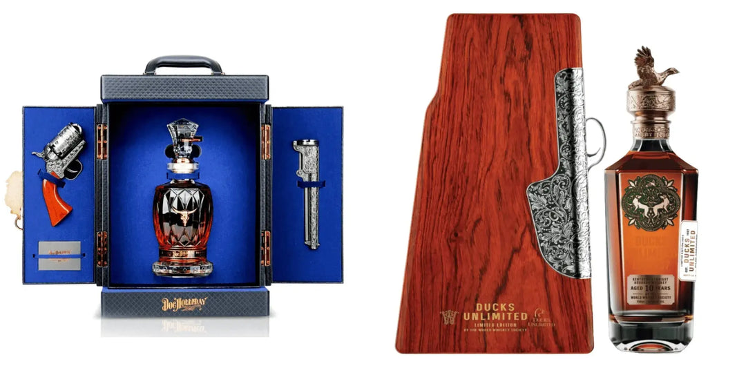 Gun Slinger Bundle – Doc Holliday 10 - Year Bourbon Revolver Set &amp; Ducks Unlimited 10 - Year Kentucky Bourbon - Main Street Liquor