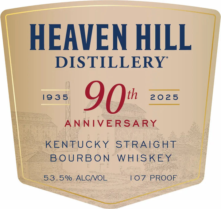 Celebrate with the limited-edition Heaven Hill Distillery 90th Anniversary 9 Year Old Kentucky Straight Bourbon Whiskey (750ml, 53.5% Alc/Vol, 107 Proof), featuring a special label with years 1935–2025—a must-have for collectors.