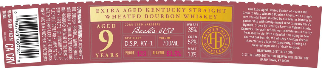 Heaven Hill Grain to Glass Extra Aged Limited Edition 9 Year Wheated Bourbon Whiskey - Main Street Liquor