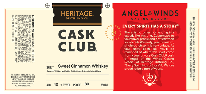 Heritage Distilling Co. Cask Club Sweet Cinnamon Whiskey - Main Street Liquor