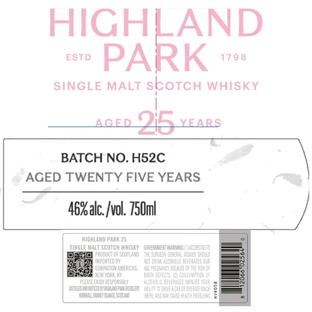 Highland Park 25 Year Old Single Malt Scotch Whisky - Main Street Liquor
