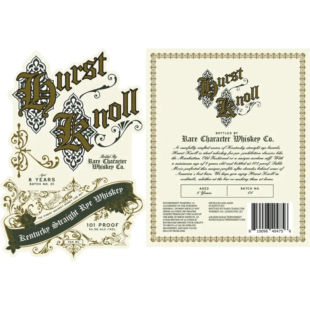 Hurst Knoll 8 Year Old Kentucky Straight Rye Whiskey By Rare Character - Main Street Liquor