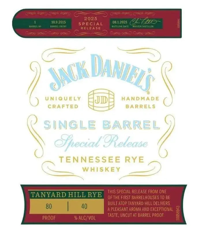 Jack Daniel’s Single Barrel Tanyard Hill Rye 2025 Special Release - Main Street Liquor