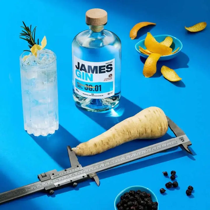 James Gin Asian Parsnip 700mL 80 Proof W/ Souvenir Gift Key Chain - Main Street Liquor