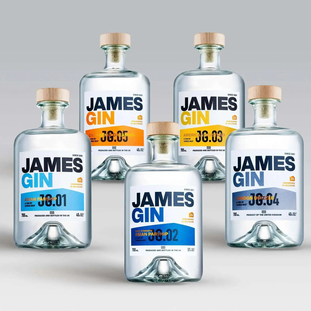 James Gin The Famous Five 5 Bottle Bundle W/ Souvenir Gift Key Chain - Main Street Liquor