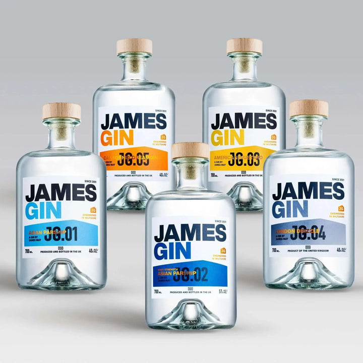 James Gin The Famous Five 5 Bottle Bundle W/ Souvenir Gift Key Chain - Main Street Liquor