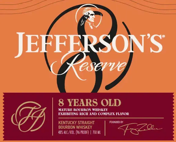 Jefferson’s Reserve 8 Year Kentucky Straight Bourbon Whiskey 750mL 96 Proof - Main Street Liquor