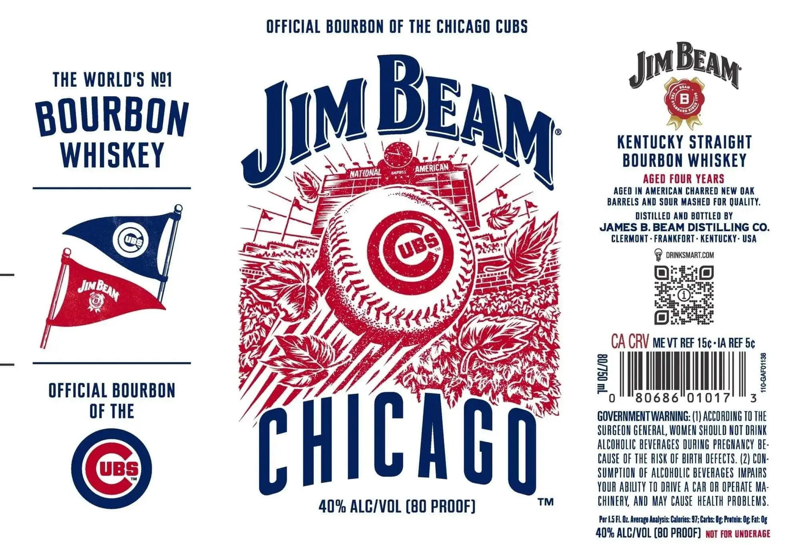 Jim Beam Chicago Cubs Kentucky Straight Bourbon Whiskey - Main Street Liquor