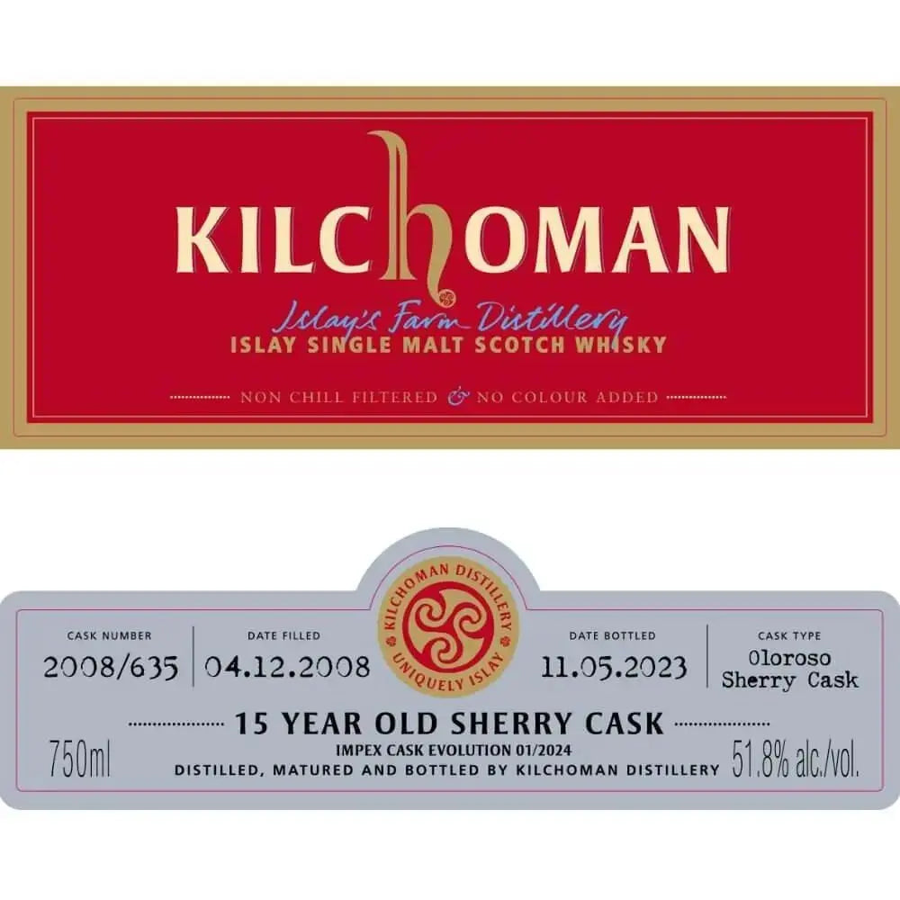 Kilchoman 15 Year Old Sherry Cask ImpEx Cask Evolution 01/2024 - Main Street Liquor