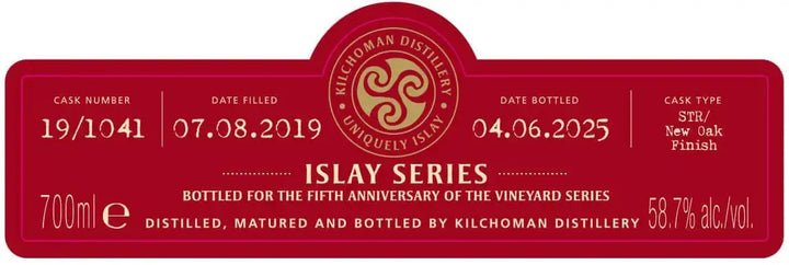 Kilchoman Islay Series Vineyard Fifth Anniversary Edition 700ml - Main Street Liquor
