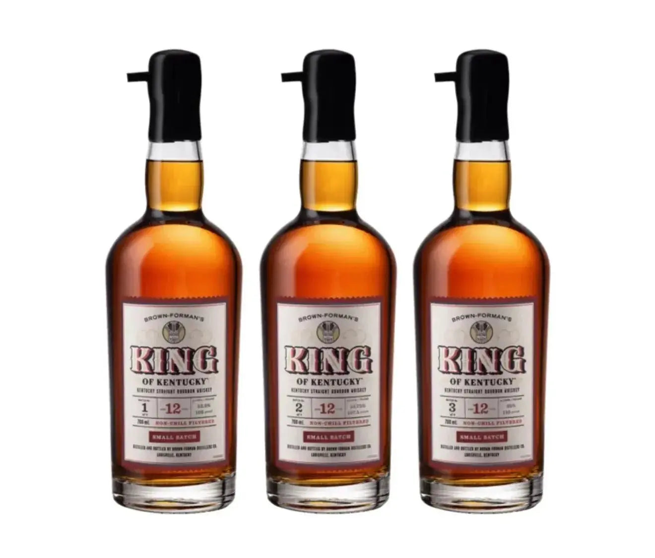 King of Kentucky 12 Year Small Batch Kentucky Straight Bourbon Whiskey 3 Bottle Set Batches 1–3 - Main Street Liquor