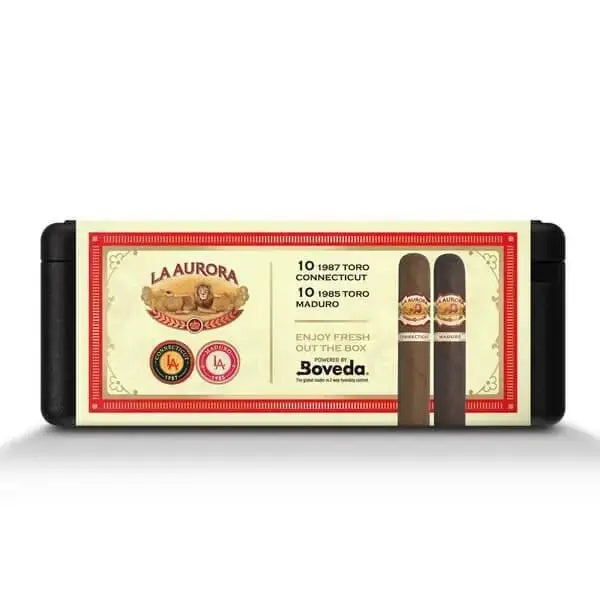 La Aurora 20 Premium Cigars Set &amp; Cutter + Personal Humidor by CigarBros - Main Street Liquor