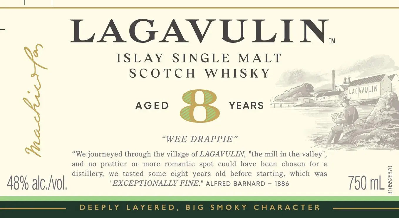 Lagavulin 8 Year Old Islay Single Malt Scotch Whisky “Wee Drappie” - Main Street Liquor