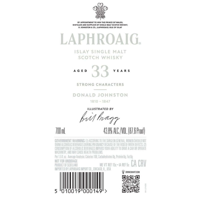 Laphroaig 33 Year Old Strong Characters Donald Johnston - Main Street Liquor