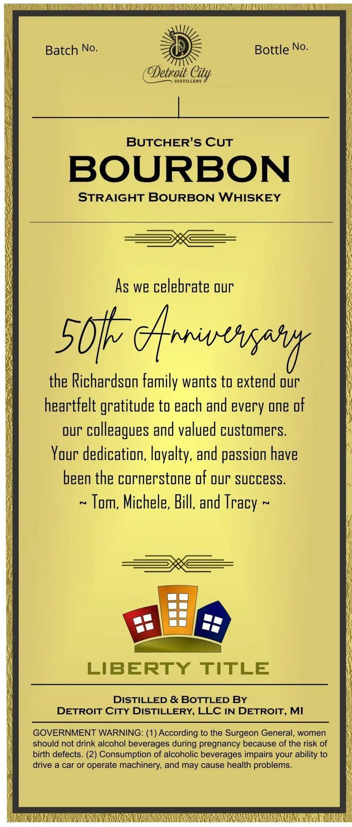 Liberty Title Butcher's Cut Straight Bourbon Whiskey 50th Anniversary Edition - Main Street Liquor