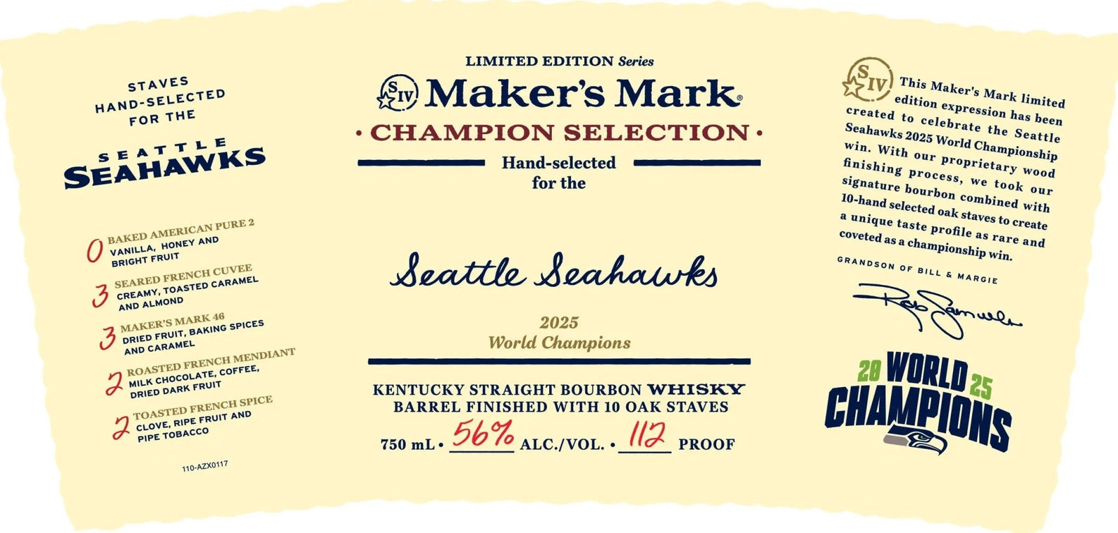 Maker’s Mark Champion Selection Seattle Seahawks 2025 Bourbon - Main Street Liquor