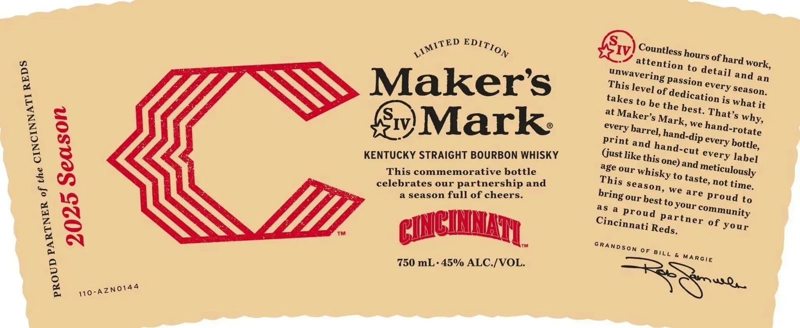 Maker's Mark Cincinnati Reds 2025 Limited Edition Kentucky Straight Bourbon Whiskey - Main Street Liquor