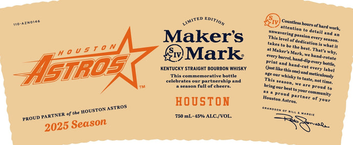 Maker's Mark Houston Astros 2025 Limited Edition Kentucky Straight Bourbon Whiskey - Main Street Liquor